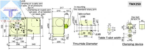 bảng vẽ Bàn Quay NC Trục Thứ 4 TMX Series