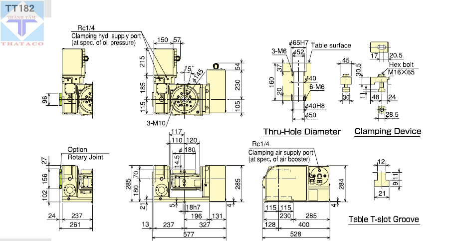 bảng vẽ Bàn Quay NC Trục Thứ 5 TT Series