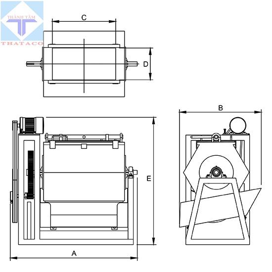 bản vẽ Máy Đánh Bóng Rung Bát Giác HM Series