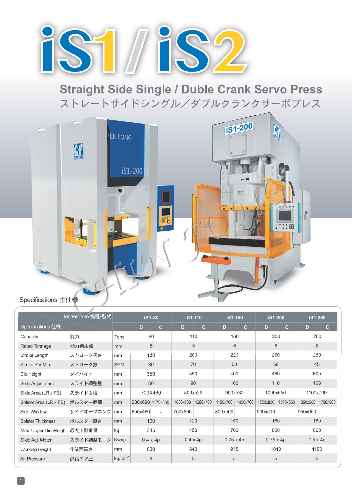 Thông số Máy Dập CNC Servo IS1-2 Series-1