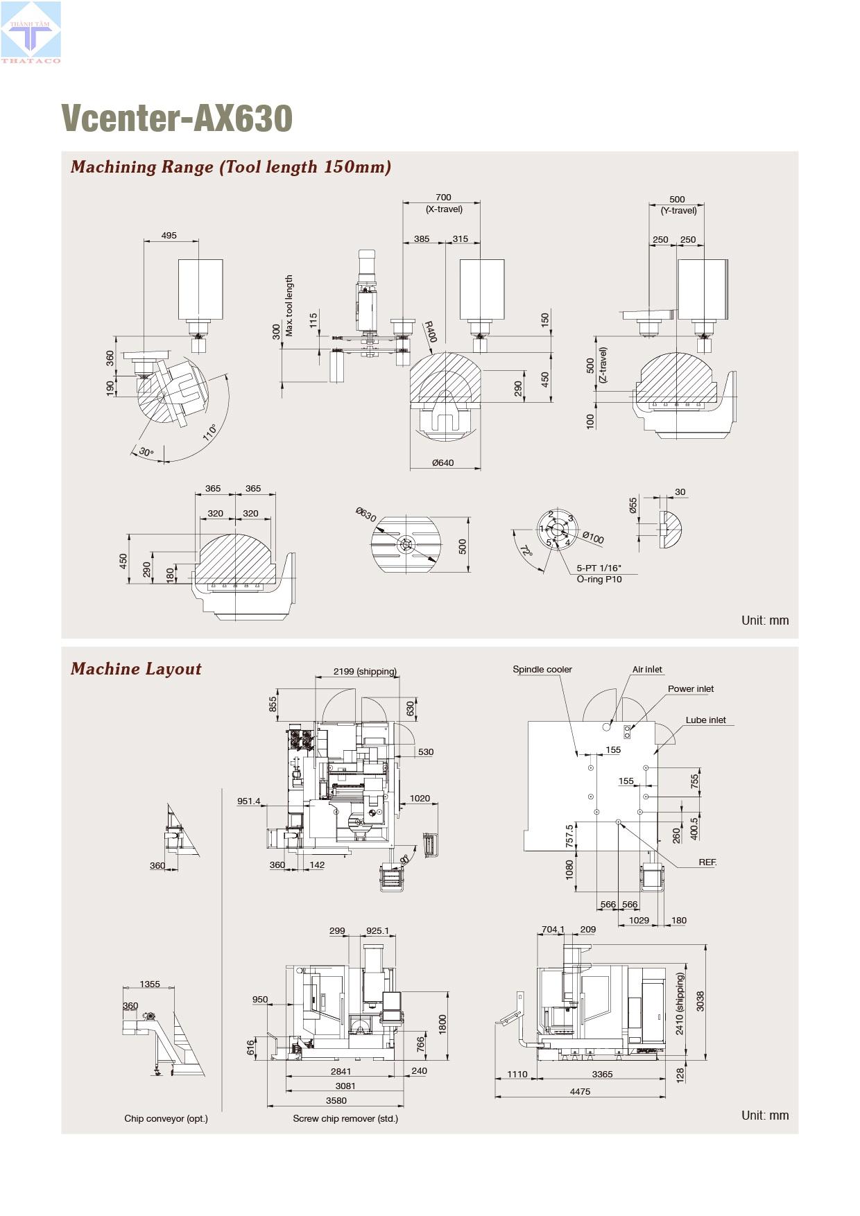 máy Trung Tâm Gia Công Phay 5 Trục Vcenter-AX630