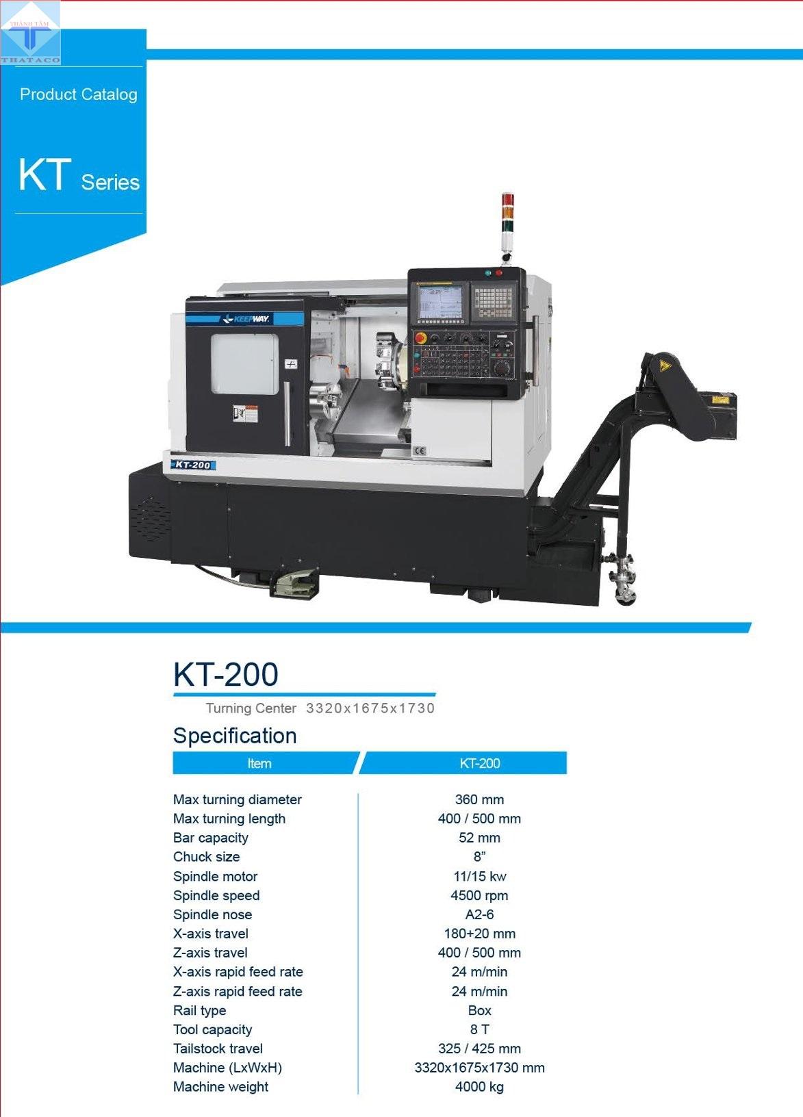 Thông số Máy Tiện CNC Keepway Kaifeng KT-200